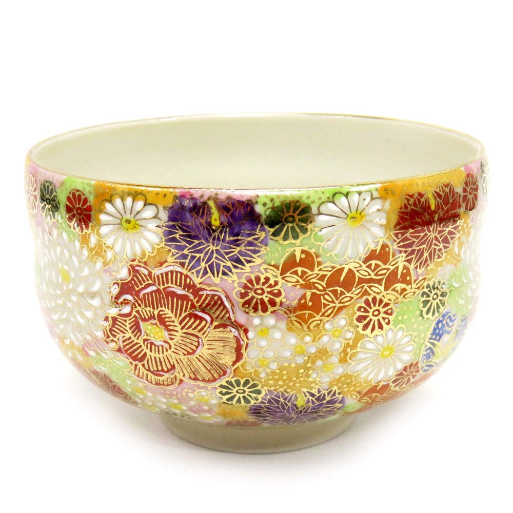 Amazon | 九谷焼 抹茶碗 花詰 茶器 茶道具 抹茶茶碗 古希祝い
